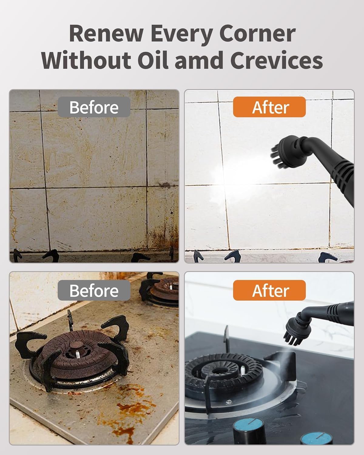 Steam Cleaner for home, 293°F 58 PSI Powerful Multipurpose Steam Mop for Home Use, 50Oz Capacity, Heavy Duty Steamer for Carpets, Handheld Steamers, Floors, Cars, Tiles, Crack Cleaning, Titanium