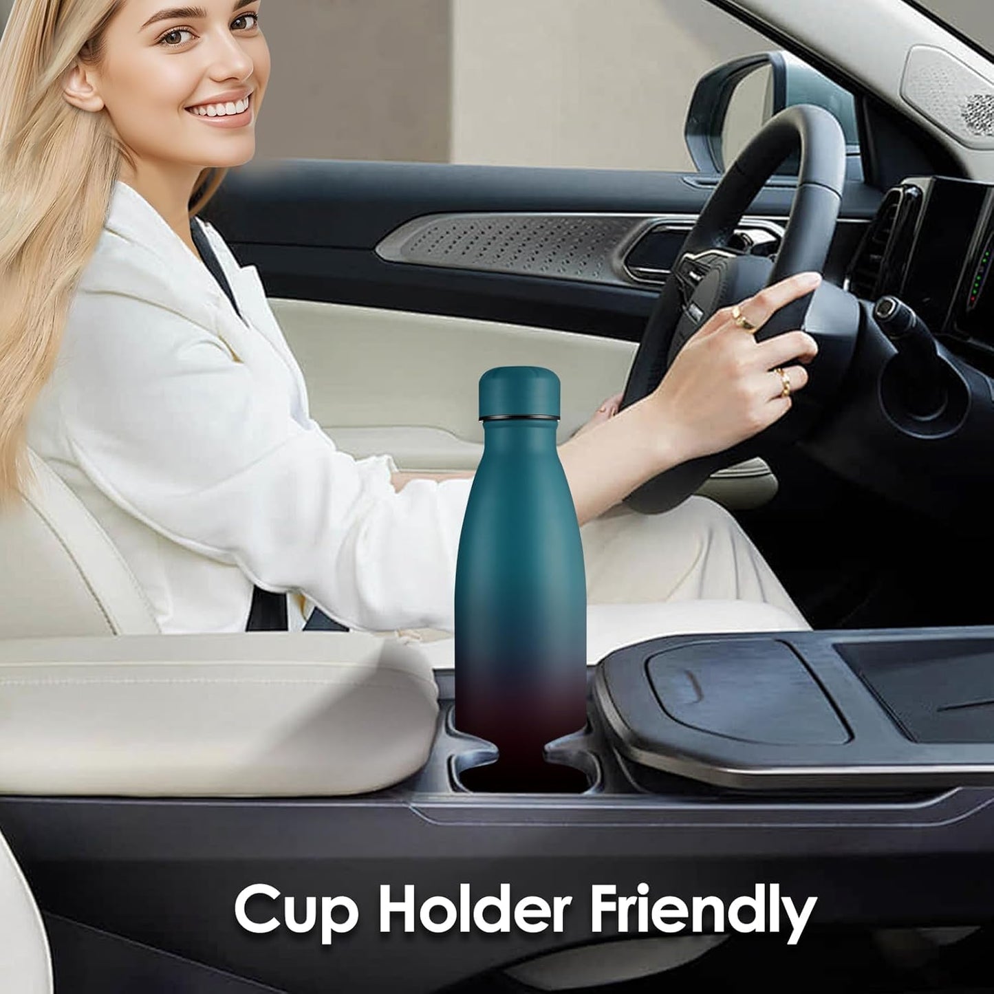 25oz Cola-Bottle Shaped Stainless Steel Leak-proof Water Bottle,Double Wall Vacuum Insulated Metal,Travel Mug For Sports Indoors & Outdoors,BPA-Free Kids Flasks,Dark Night(1 Pack)