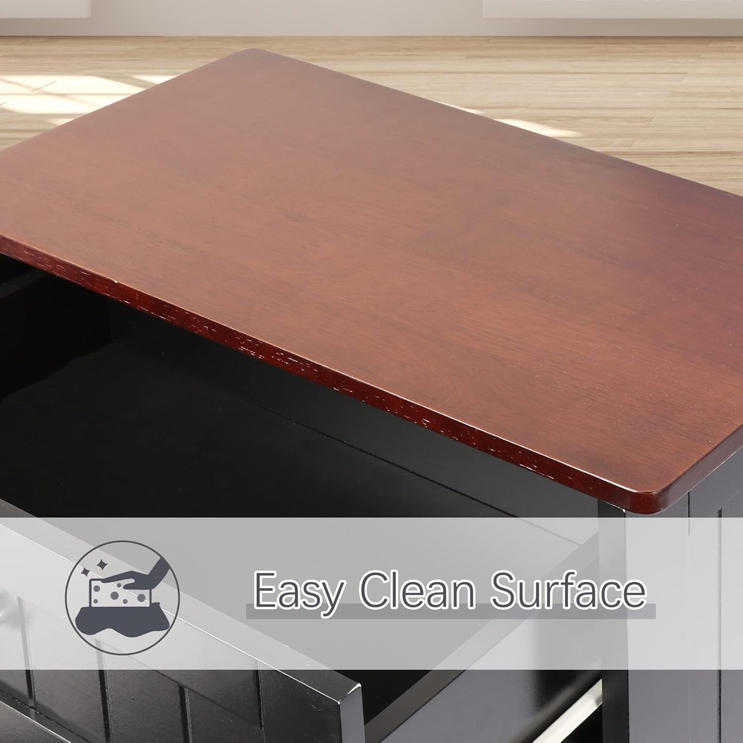 Betterhood Tilt Out Trash Cabinet 10 Gallon Wooden Free Standing Laundry Sorter Cabinet,Recycling Cabinet with Hideaway Drawer,Tilt Out Trash Cabinet Can Bin Kitchen