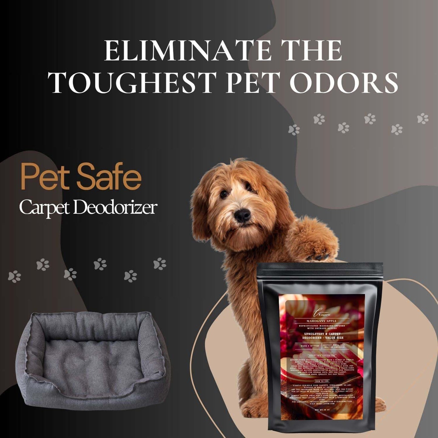 Mahogany Apple Carpet Freshener Powder Refill 36 oz | Powerful Odor Eliminator for Home | Upholstery Deodorizer | Carpet Deodorizer | Pet Urine | Cat Litter Box