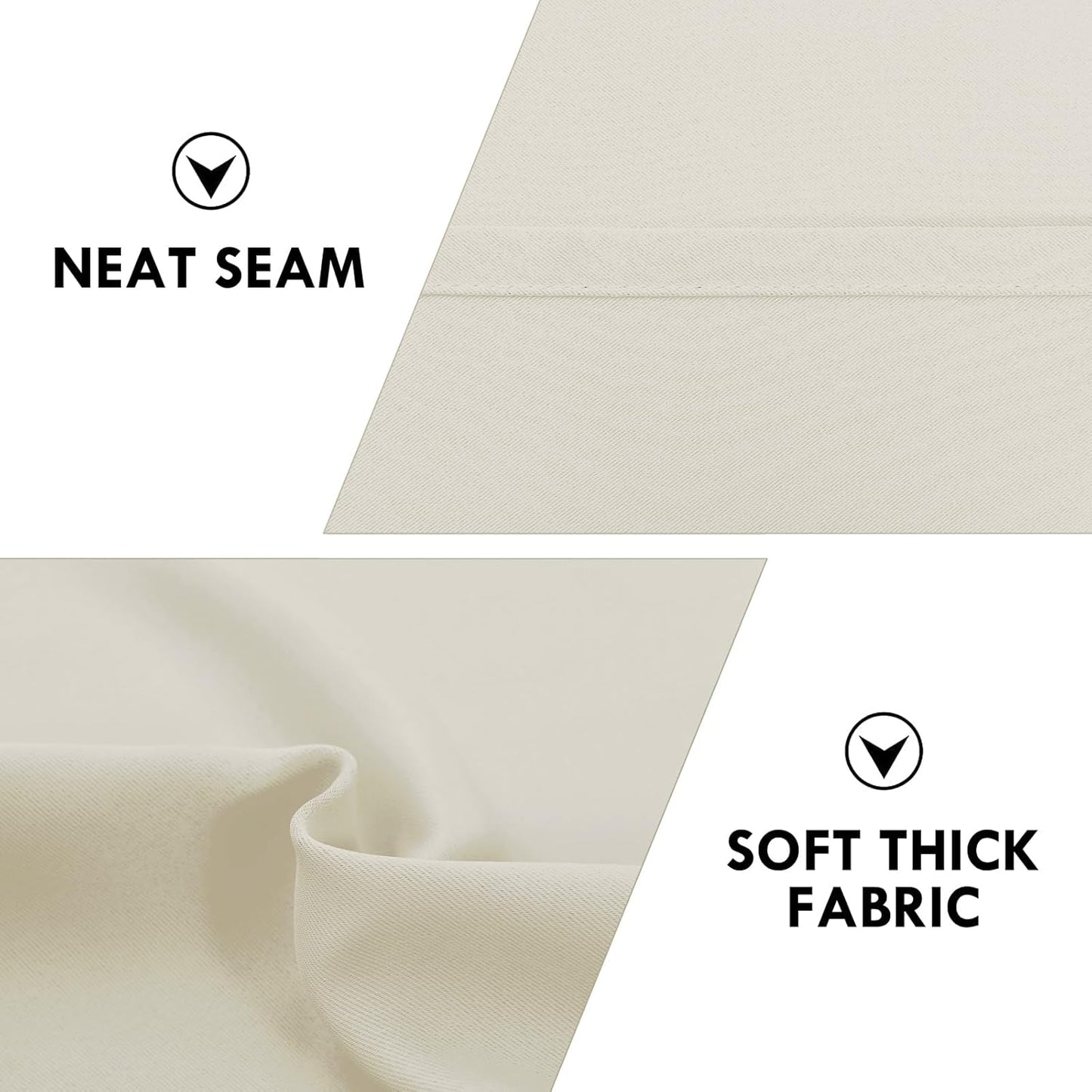 DWCN Blackout Curtains for Bedroom – Rod Pocket Thermal Insulated Noise Reducing Noise Reducing Drapes for Living Room, W 42 x L 84 Inch, 2 Panels, Light Beige