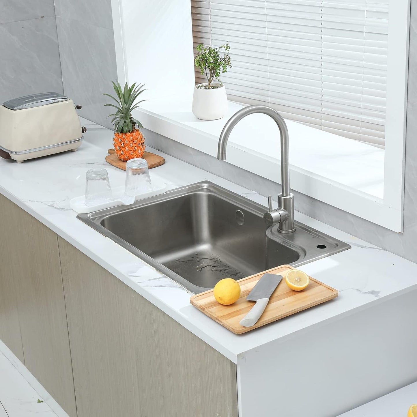 Silicone Bathroom Soap Dishes with Drain Spout-Bathroom and Kitchen Sink Organizer,Sponge Holder,Dish Soap Tray,Perfect for Dispenser,Scrubber,Bottle,Cup on Sink or Counter-White 12"×4"