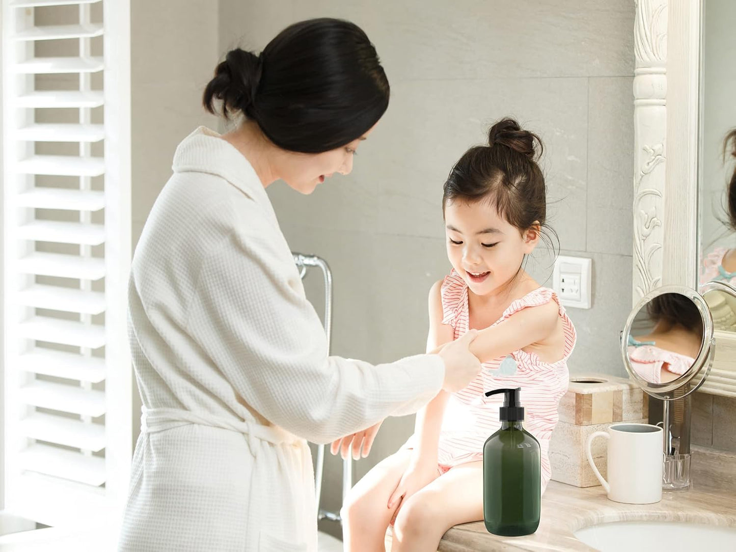 6 PCS 10 OZ Pump Bottle Plastic Pump Lotion Dispenser Empty Bottles Refillable Plastic Containers for Shampoo Lotion Body Wash, Creams, Moisturizer, Massage Oil, Multicolor