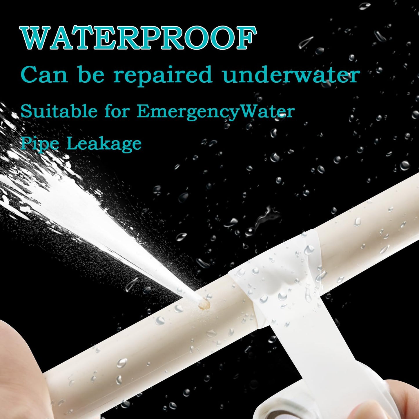 Self Fusing Silicone Tape 2 Rolls 1 in x 5' White Waterproof Rubber Leak Proof Sealing Rubber Self-amalgamating Tape for Emergency Hot and Cold Water Pipe Repairs and Tool Fixation