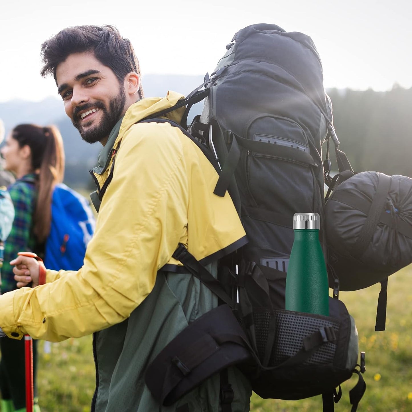 VEGOND 17oz Stainless Steel Water Bottles Bulk, Reusable Metal Sports Water Bottle Keeps Drink Hot and Cold, BPA Free Double Wall Vacuum Cola Shape Insulated Water Bottles for Camping Gym, 8 Pack