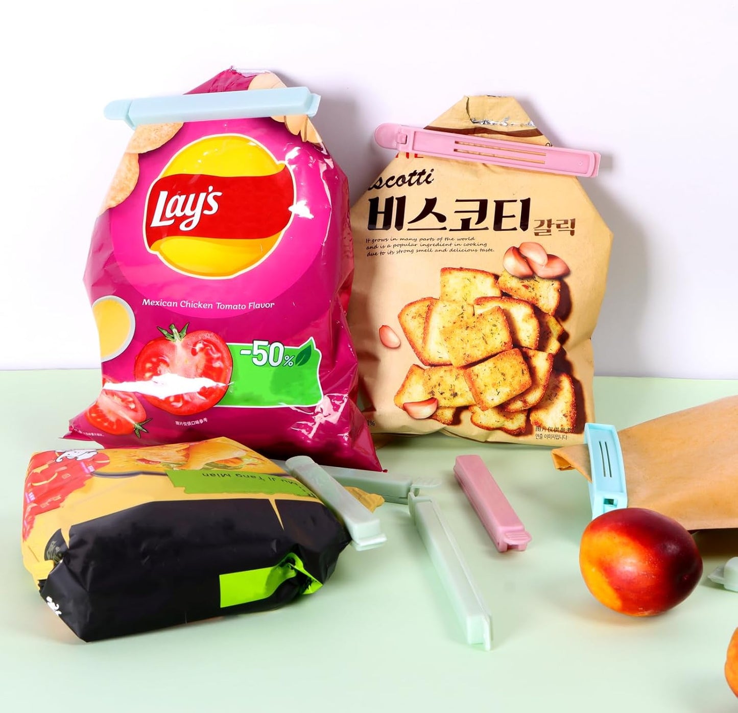 80 PCS Sealing Clip Bag Plastic Chip Large Size Food Clips Bag Clips for Food Storage Kitchen and Home (5.9in x40, 4.72in x40)