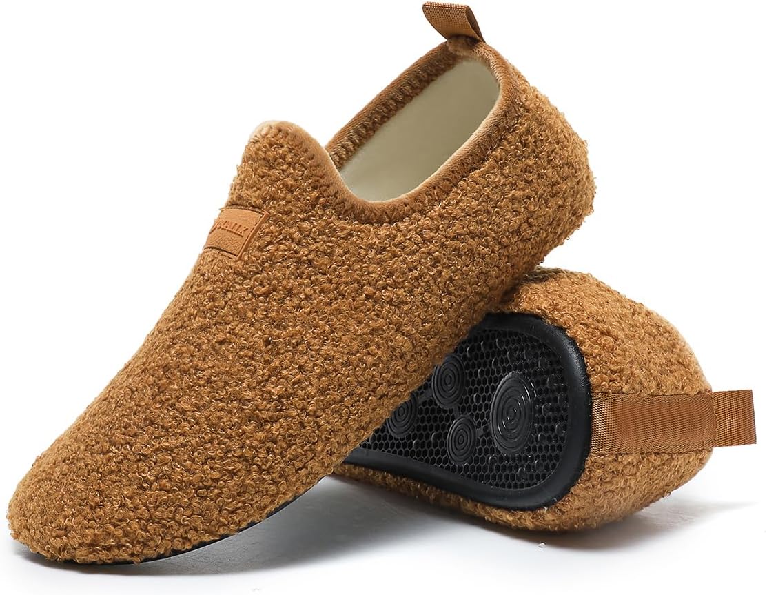 QZKDM Lightweight Slip on Grip Indoor House Slippers Barefoot Non Slip Home Exercise Yoga Shoes for Men Women