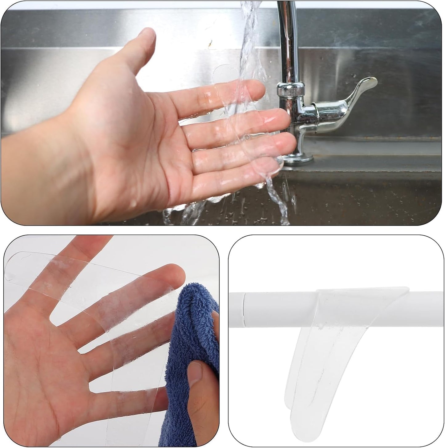 24 PCS Carpet Tape,Carpet Edge Anti - Curling Fixer, Non-Slip Carpet Pad Suitable for Tiles and Hardwood Floors (24PCS L Shape)