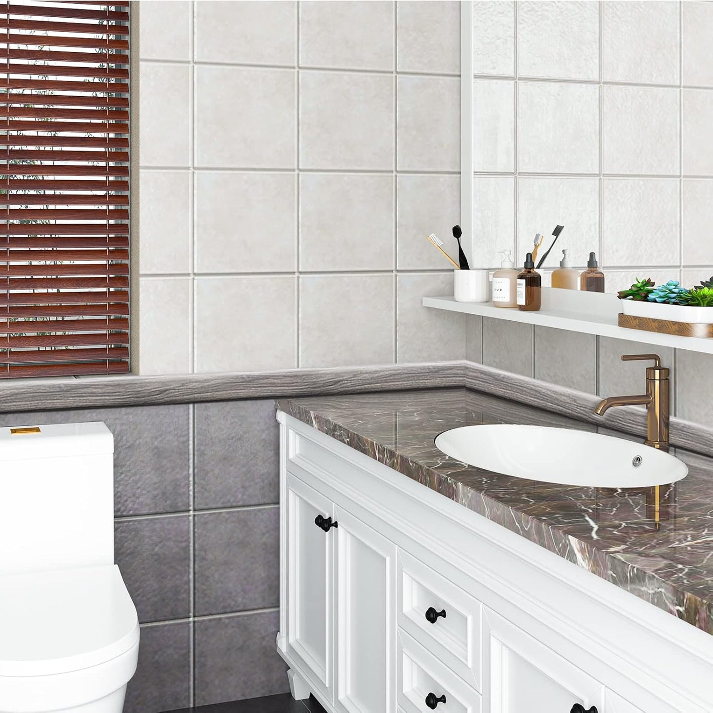 Art3d Self Adhesive Vinyl Floor Transition Strip, Laminate Floor Strip Floor Flat Divider Strip for Joining Floor Gaps,Carpet Threshold, Floor Tiles(4 FT, 1.57in, Gray)