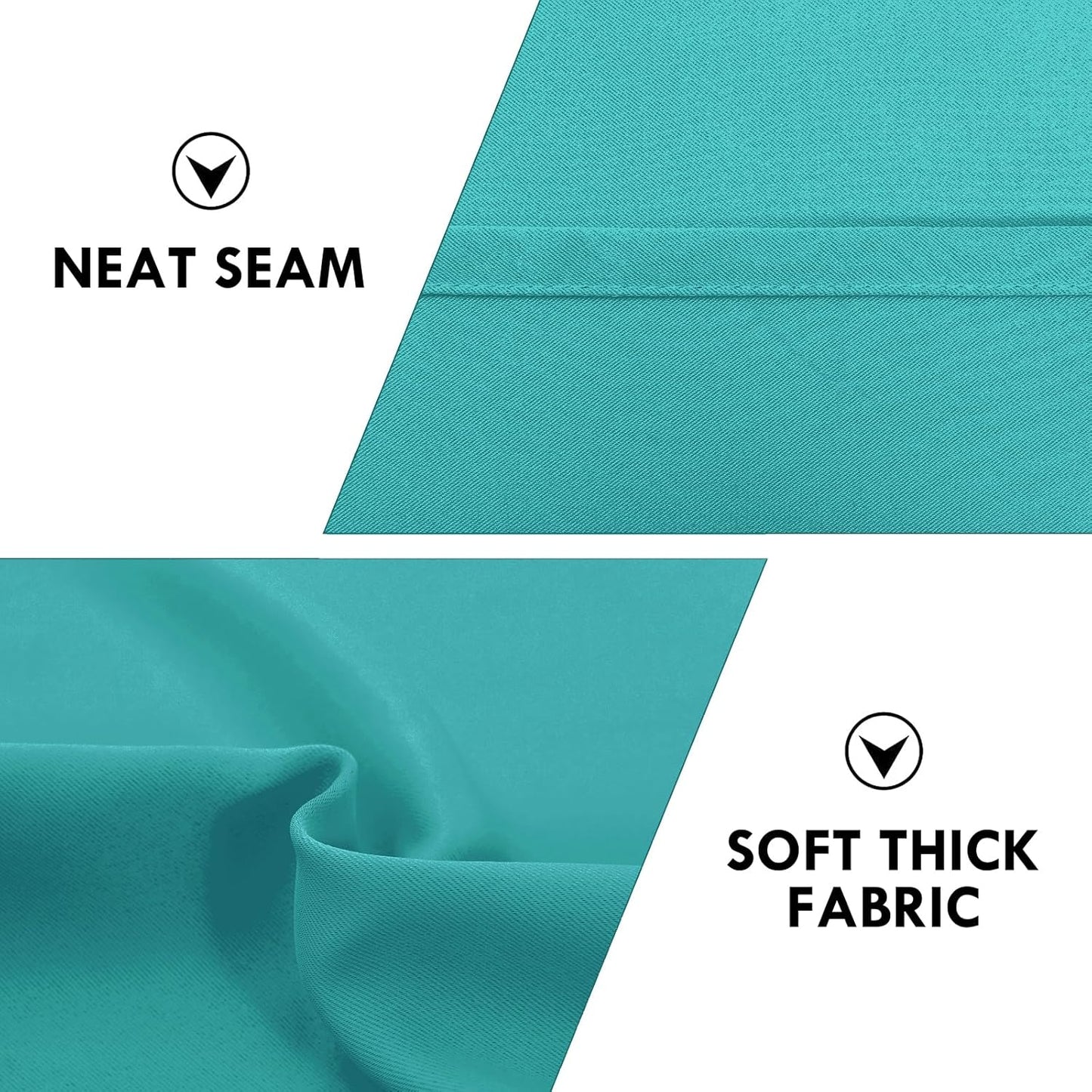 DWCN Blackout Curtains for Living Room Thermal Insulated, Energy Saving & Noise Reducing Bedroom Curtains, Peacock Blue, W 38x L 54 Inch, Set of 2 Rod Pocket Curtain Panels