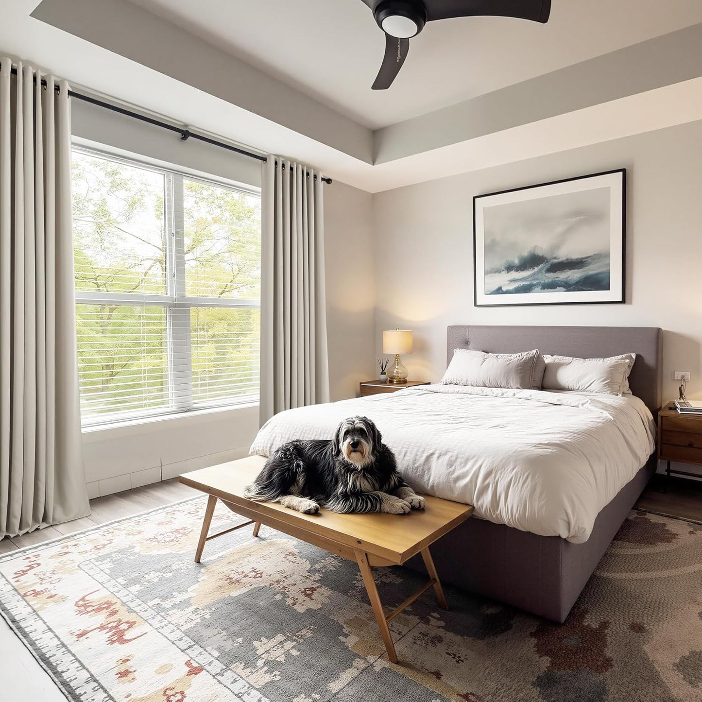 PONY DANCE Cream Blackout Curtains for Bedroom 84 Inch Length 2 Panels Set, Privacy Thermal Insulated Room Darkening Grommet Drapes for Living Room Window, W34 x L84 Inch