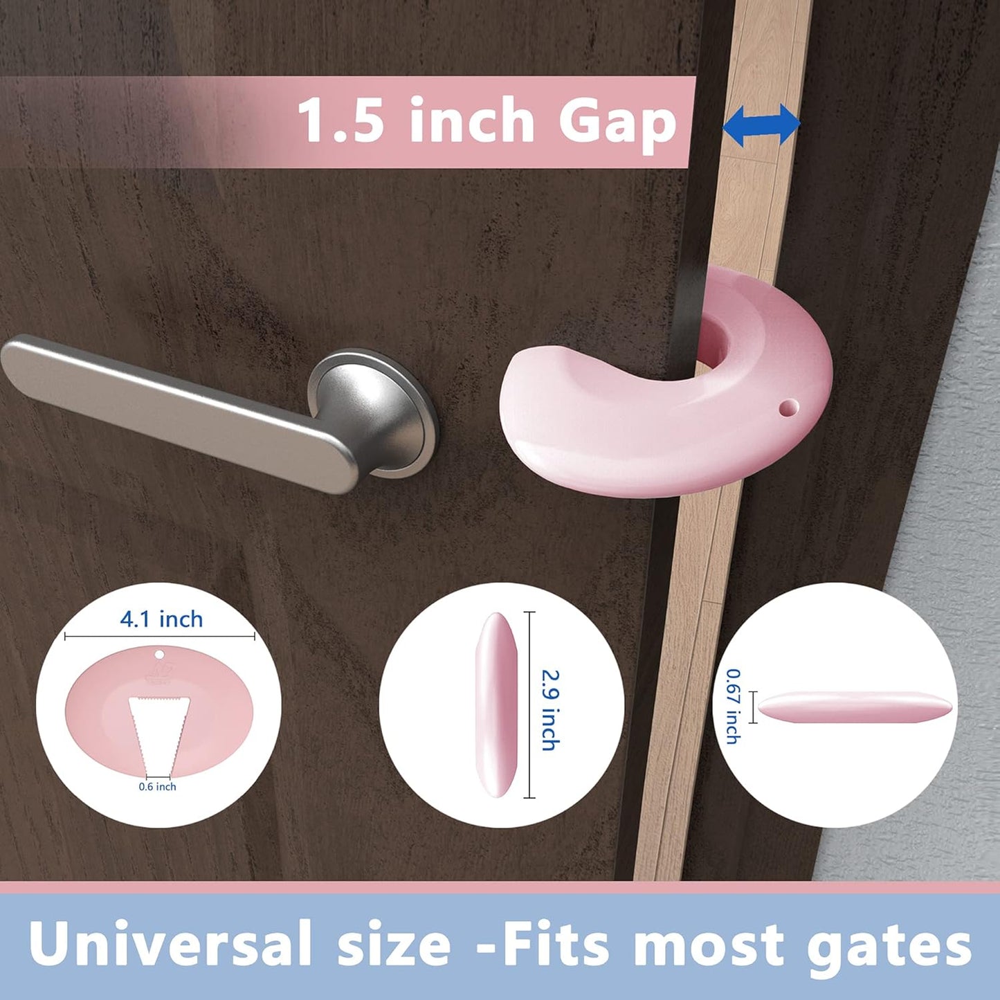 Silicone Door Pinch Guard and Door Slam Stopper, Durable Finger Pinch Guard, Prevents Pinch Injuries, Slamming Doors, Door Stopper for Kids, 4 Packs Pink.