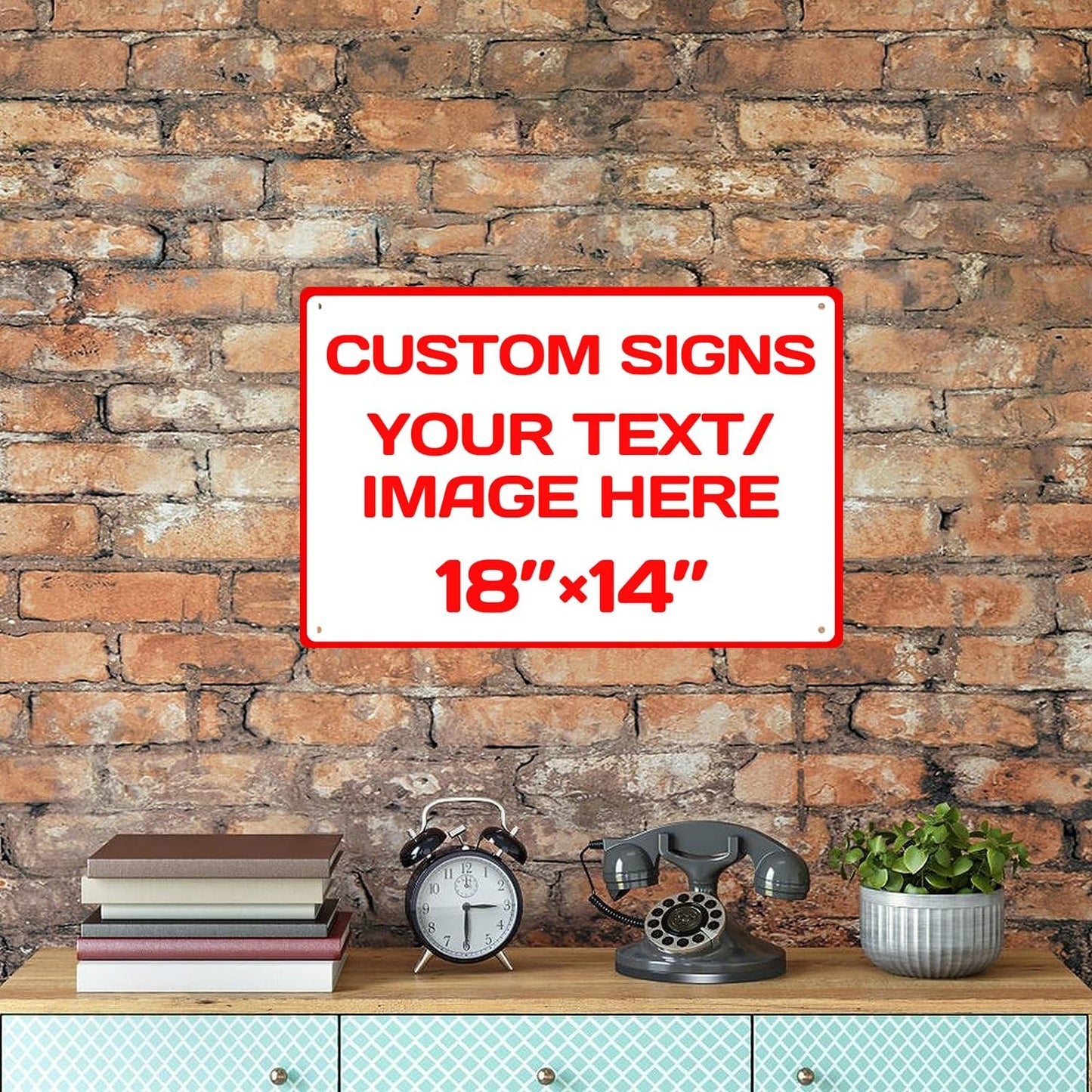 Custom Aluminum Weatherproof Metal Signs - Multiple Sizes, Personalized Text & Picture, Horizontal Traffic Regulation & Hazard Signs