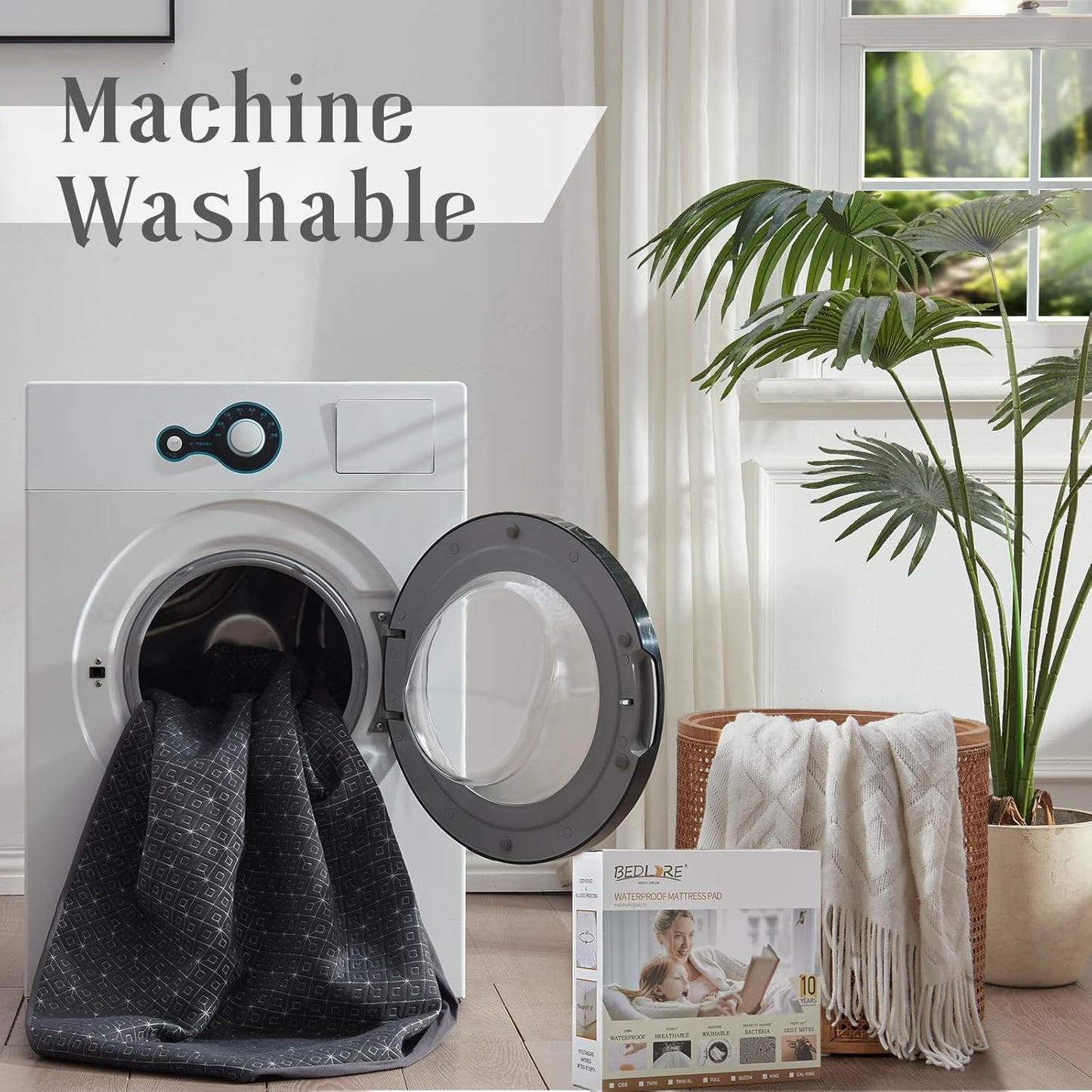 BEDLORE Waterproof Twin XL Mattress Protector, Noiseless Mattress Cover with Stretchable Pockets for 6-15 inches Mattress,Soft Breathable Mattress Pad College Dorm Size for Back to School (Dark Gray)