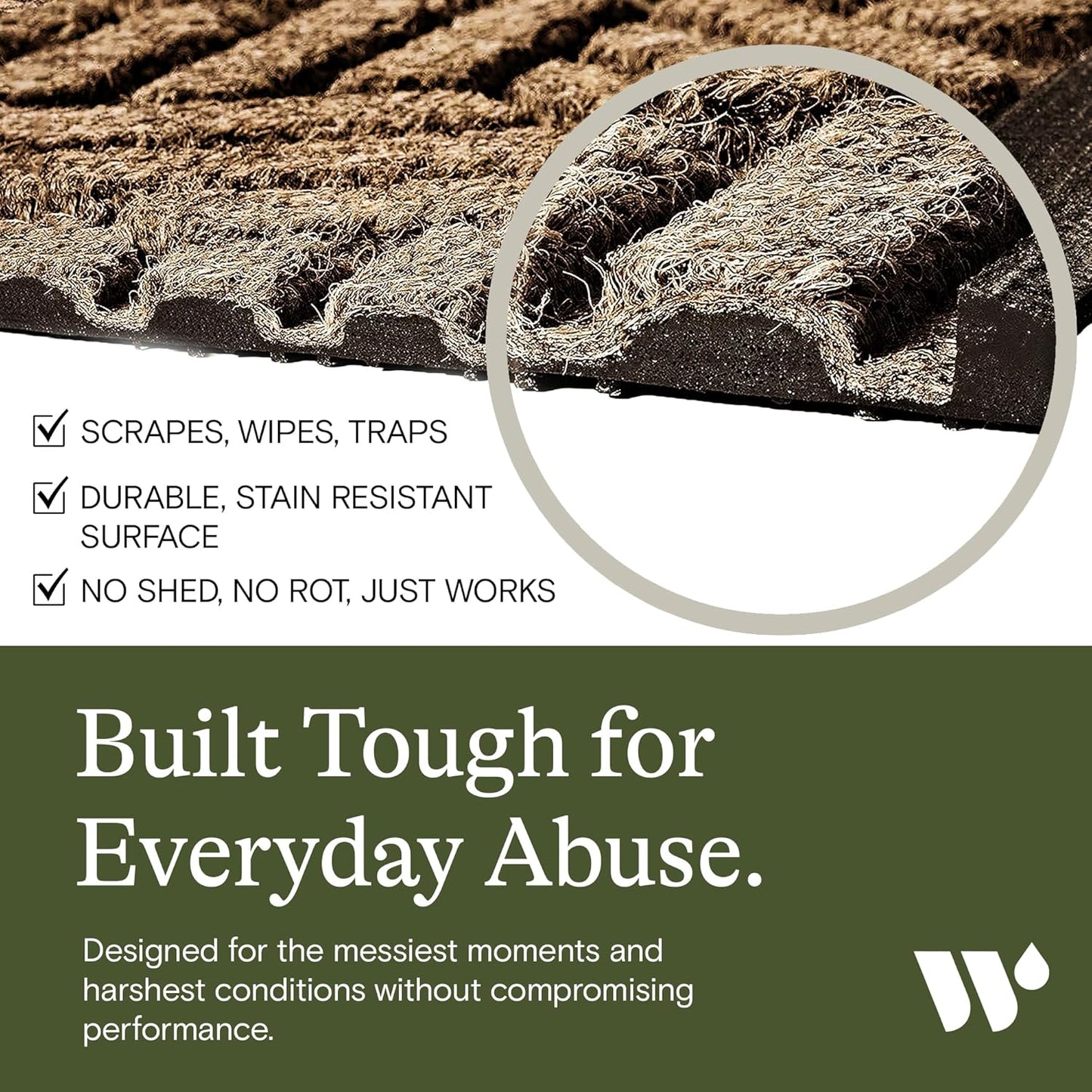 WaterHog Heavy Duty Runner Door Mat, 2' x 5', Made in USA, Durable & Skid-Resistant Entryway Mat, Water-Trapping, Indoor/Outdoor Decorative Floor Covering, Cordova Collection, Khaki/Camel