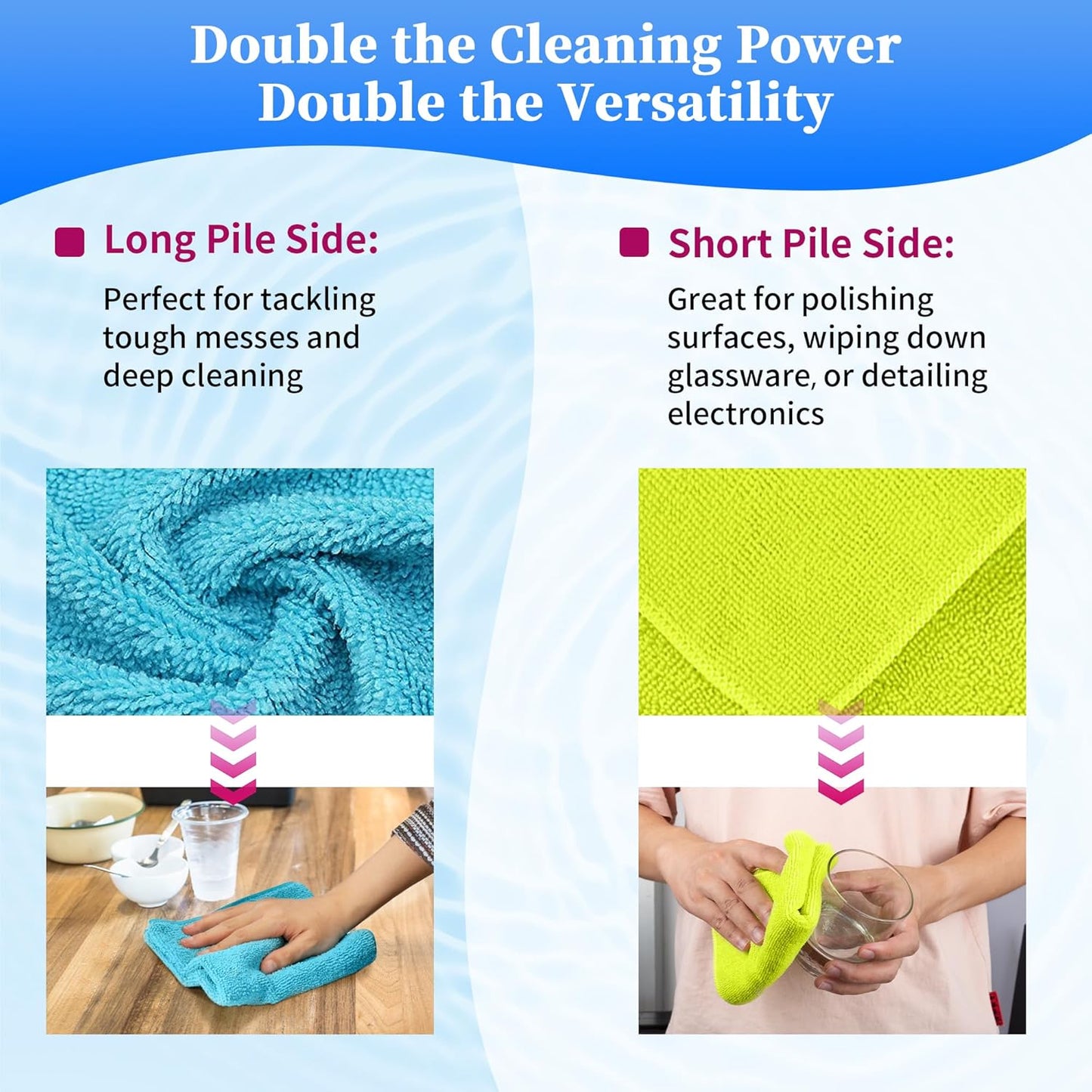 FIXSMITH Microfiber Cleaning Cloth - Pack of 12, Multi-Functional Towels, Size: 12 x 16 in, Highly Absorbent Rags, Lint-Free, Streak-Free for Car, Kitchen, Home, Office