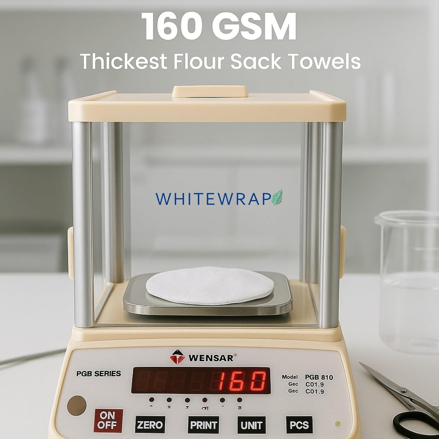 WHITEWRAP Flour Sack Towels 18x28 – 100% Cotton (Pack of 3), Reusable Kitchen Tea Towels for Baking, Crafts, Embroidery Ideas