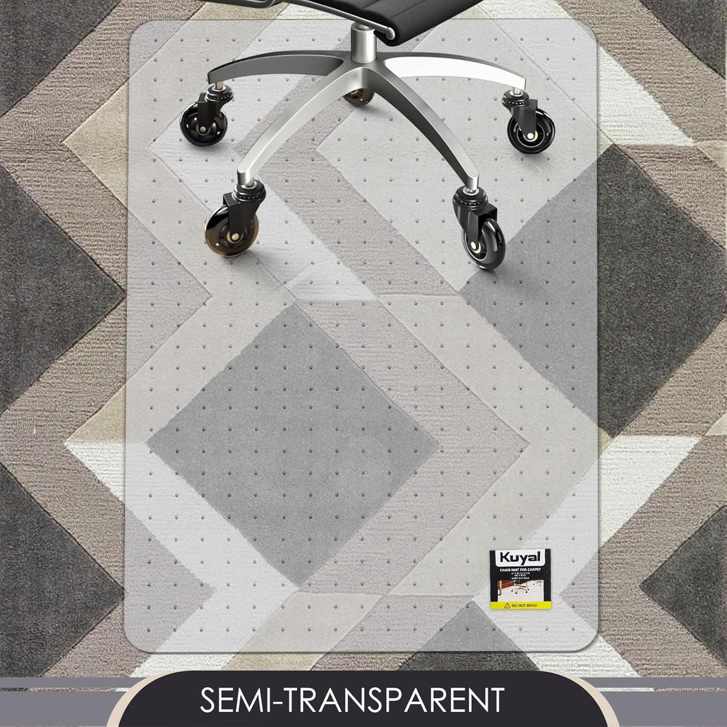 Kuyal Office Chair Mat for Carpet, 40x48 Clear Heavy Duty Computer Chair Mat, Under Desk Protector Carpeted Floors Mat, Easy Chair Movement,Ship Flat