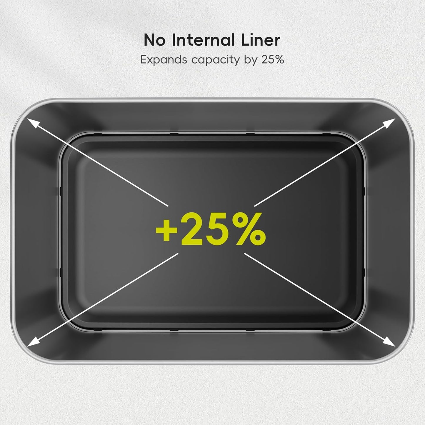 EKO Nova Sensor Trash Can, 21 Gallon/80 Liter Stainless Steel Rectangular Touchless Motion Sensor Trash Can, Matte Metallic