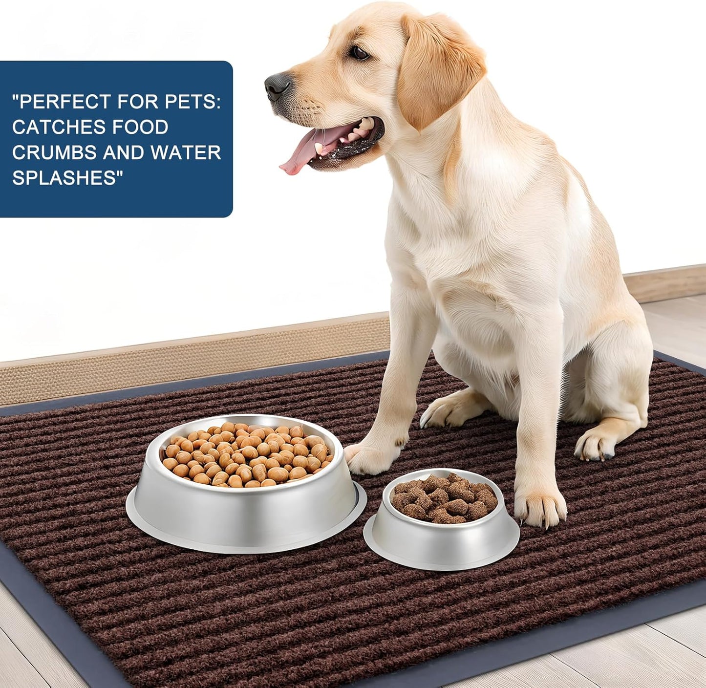 OLANLY Front Door Mat Indoor Outdoor Entrance, Waterproof Heavy Duty Doormat, Fade Resistant, Low Profile, Easy Clean Patio Porch Welcome Floor Mats for Entry, 40x32, Brown