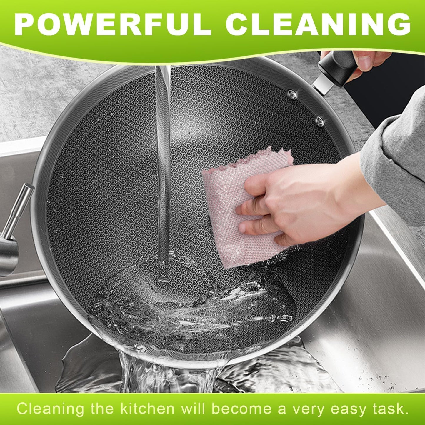 12 Pcs Multipurpose Wire Dishwashing Rag, Upgraded Double-Layer Non-Scratch Wire Dish Cleaning Cloths, Reusable Steel Scrubberfor Kitchen, Cookware, Sinks, Stove Tops, 10"x10"