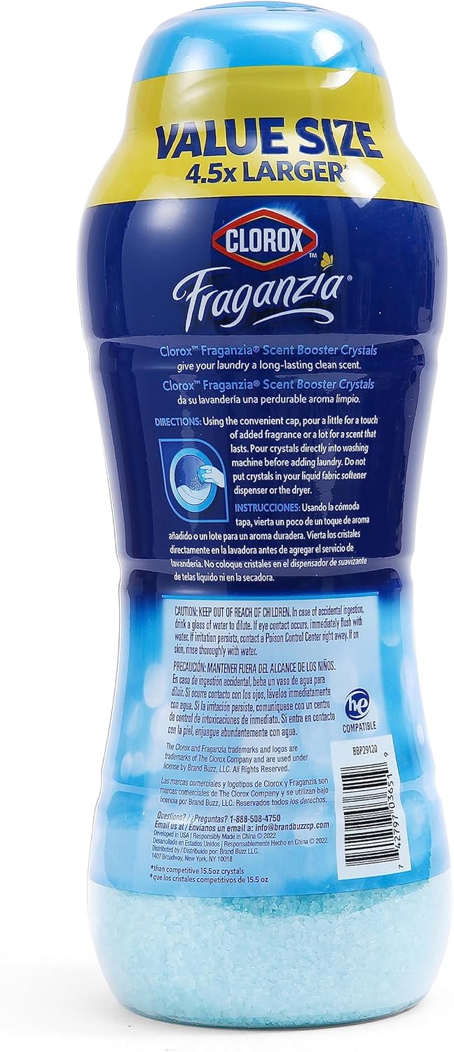 Clorox Fraganzia Laundry Scent Booster Crystals in Linen Scent - Scented In-Wash Freshener Beads for Fresh, Clean, Great Smelling Clothes and Linens, 70 Oz