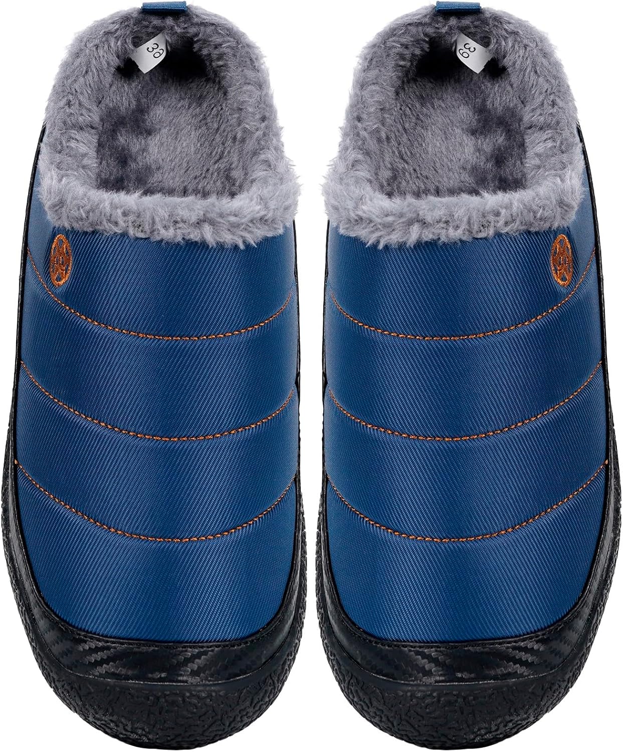 Womens Mens House Slippers Slip on Snow Winter Warm Fully Fur Lined Slippers Indoor Outdoor Shoes