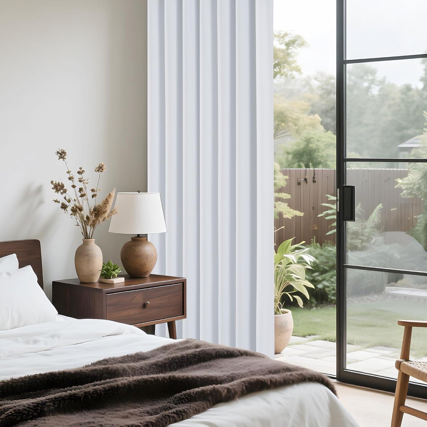 PONY DANCE White 100% Black Out Curtains 72 inch Length, Thermal Insulated Window Treatment Blacout Drapes for Bedroom, Room Darkening Noise Reducing Curtains for Living Room(2 Panels, 42 inches Wide)