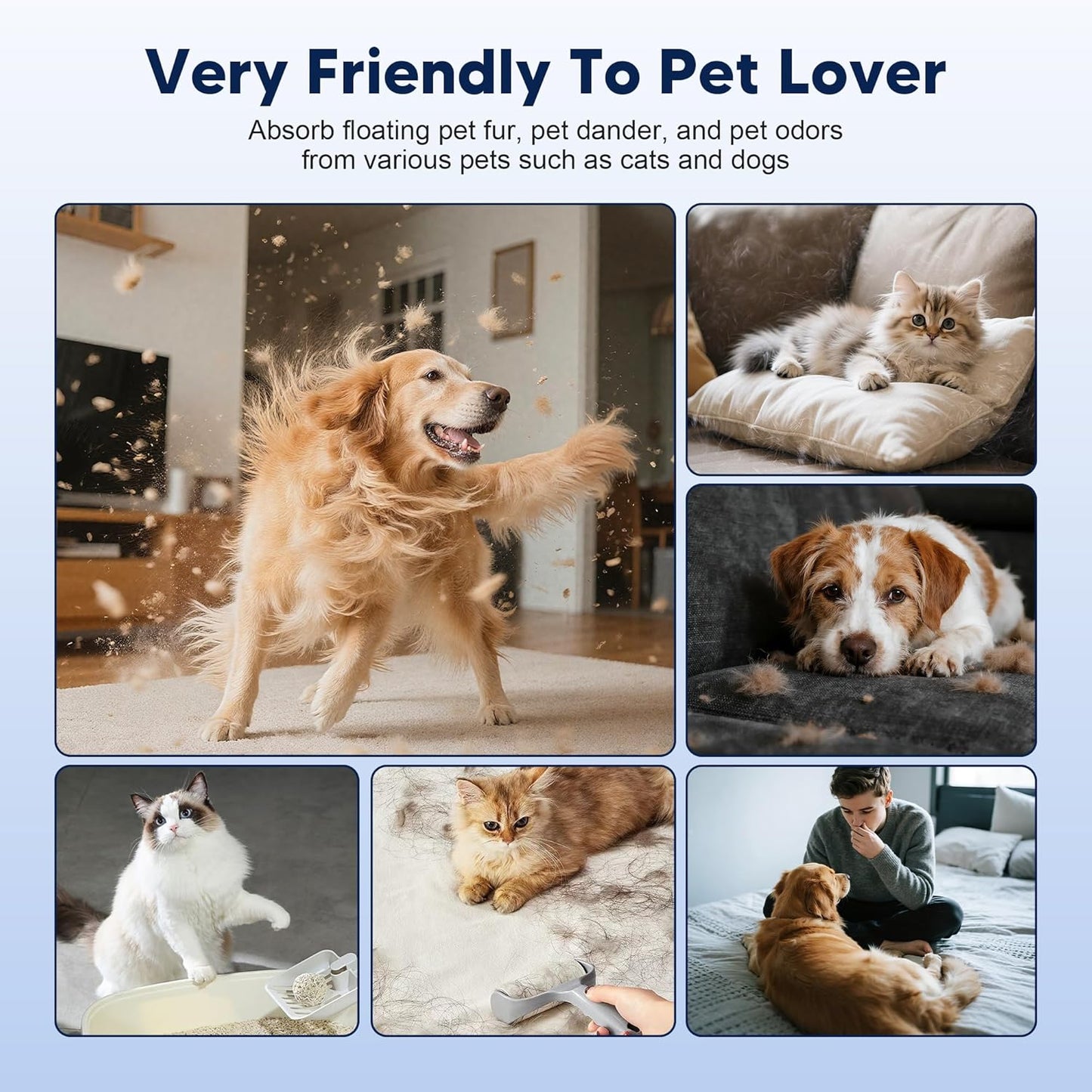 MK01 & MK06 True HEPA Filter Replacement Compatible with Aroeve MK01, MK06, ToLife TZ-K1 and Kloudi DH-JH01 Air Purifier, Standard Version, Blue, 3 Pack