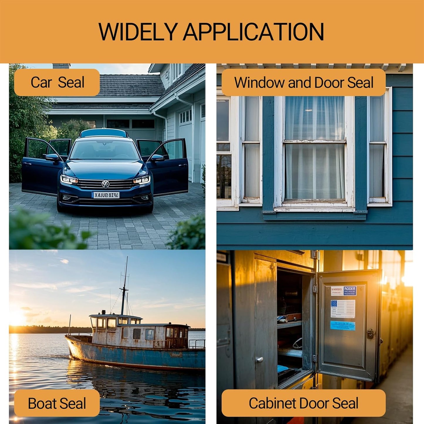 Rubber Weather Stripping, Rectangle Foam Seal Strip, Rubber Gasket for for Auto, Boat, Garage Door/Window, Machinery and More, W:0.75" x H:0.5", L:5Ft