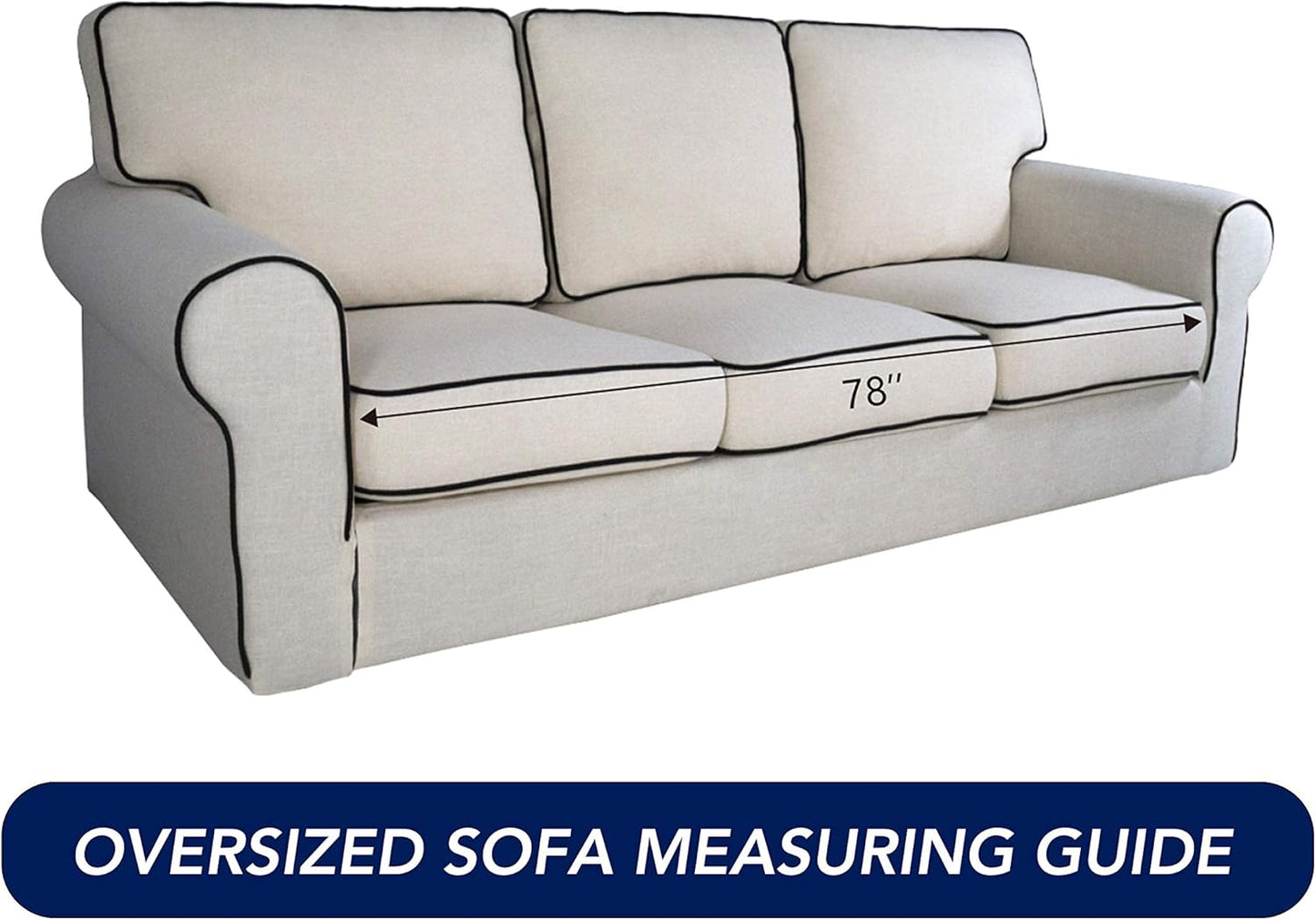 PureFit Reversible Quilted Sofa Cover, Water Resistant Slipcover Furniture Protector, Washable Couch Cover with Non Slip Foam and Elastic Straps for Kids, Dogs, Pets (X Large , Camel/Ivory)