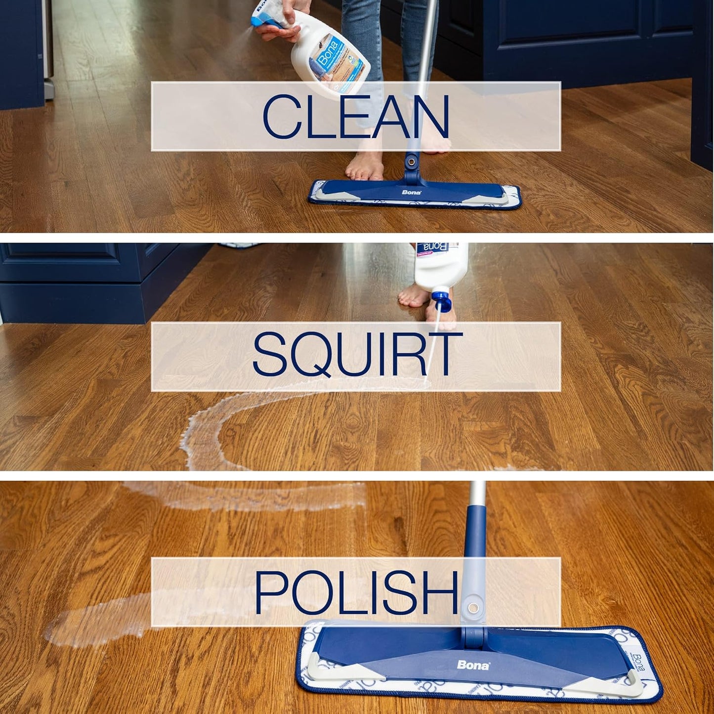 Bona Hardwood Floor Polish - 32 fl oz - Low Gloss Shine - Polish for Wood Floors - Protects and Renews Dull Flooring - Covers 500 sq ft