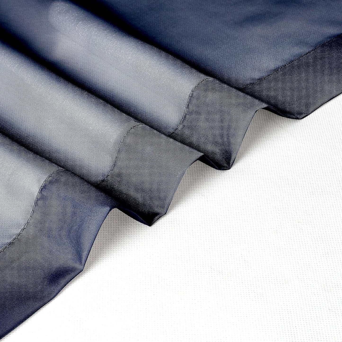 Chyhomenyc Voile Sheer Curtain Panels 54in Long 2 Pack, Short Bathroom Window Curtains for Small Window/Living Room/Guest Room/Basement, Airy Light Filtering Drapes, 42W x 54L inch, Navy Blue