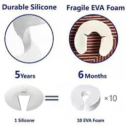 Silicone Door Pinch Guard and Door Slam Stopper, Durable Finger Pinch Guard, Prevents Pinch Injuries, Slamming Doors, Door Stopper for Kids, 6 Packs White.