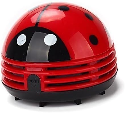 E ECSEM Mini Portable Handheld Cordless Tabletop Crumb Sweeper Desktop Dust Vacuum Cleaner Cute Cartoon Battery Operated