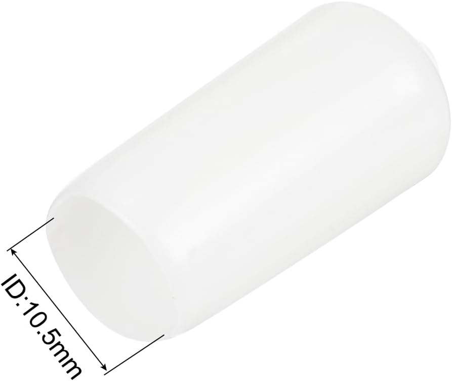 uxcell 20pcs Rubber End Caps 10.5mm ID Vinyl Round Tube Bolt Cap Cover Thread Protectors White