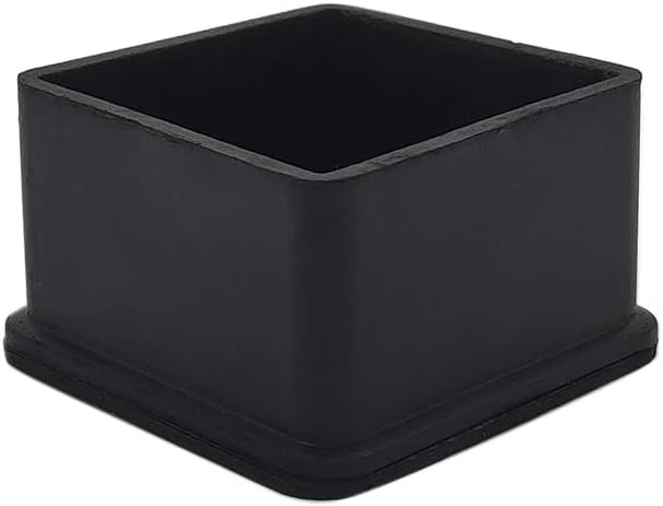 Flyshop Heavy Duty Non-Slip Rubber Leg Tips Floor Protectors Square Chair Leg Caps 50 x 50 mm, 2" x 2", Black, 20PCS