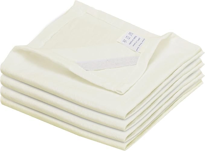 WHITEWRAP Flour Sack Towels| Tea Towel for Crafts| Kitchen Dish Cotton Blank Towel for Embroidery|Baking Bread Proofing Linen Cover| Thick Absorbent Quick Dry| 4 Pack 33"X38" Natural