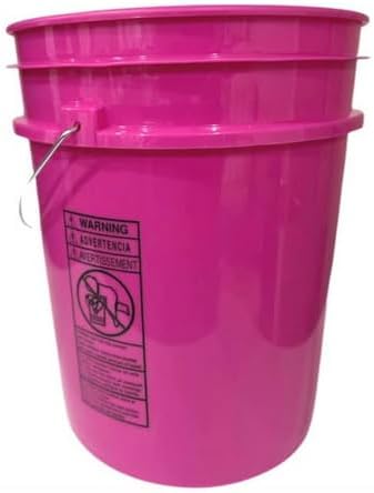 House Naturals 5 Gallon Premium HPDE Plastic Bucket - Made in USA Food Grade Storage Container, BPA Free All Purpose Pail (3, Magenta)