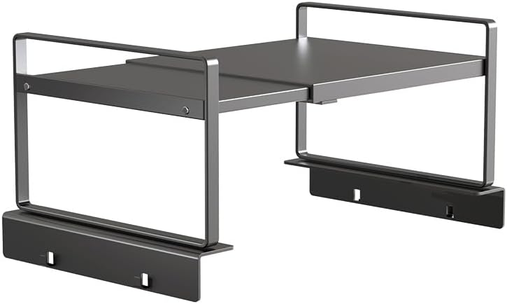 Adjustable Fridge Top Storage Rack,12.4"-23.62" Expandable Organizer Shelf,Refrigerator Storage, Anti-Slip,L-Shaped Design,Space Saver for Kitchen,Laundry,Dorm (Fits Most Appliances)