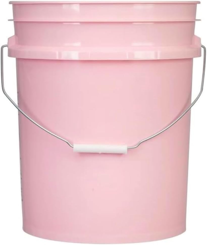 House Naturals 5 Gallon Premium HPDE Plastic Bucket - Made in USA Food Grade Storage Container, BPA Free All Purpose Pail (2, Pink)