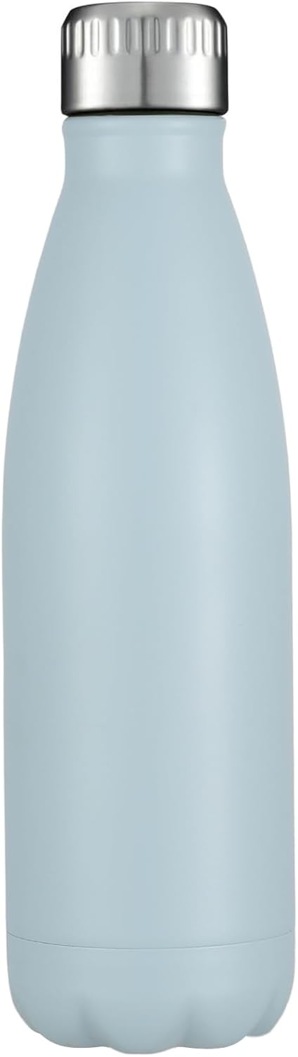 HASLE OUTFITTERS 17oz Stainless Steel Water Bottles, Vacuum Insulated Water Bottles Double Walled Powder Coated Reusable Metal Sports Water Bottles Keep Drinks Hot and Cold,Sky Light Blue, 1Pack