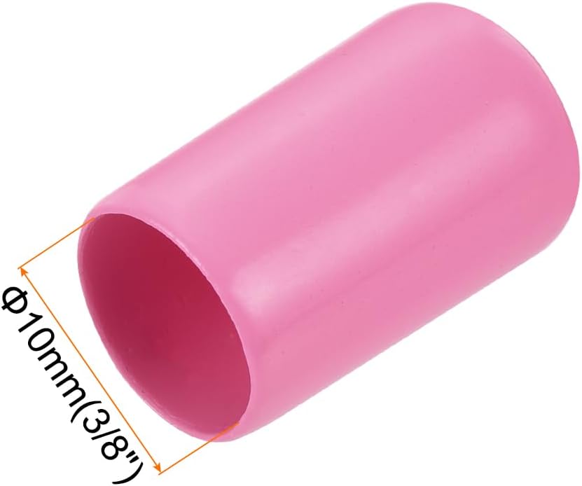 uxcell 20pcs Rubber End Caps 11mm ID Vinyl PVC Round Tube Bolt Cap Cover Screw Thread Protectors Pink