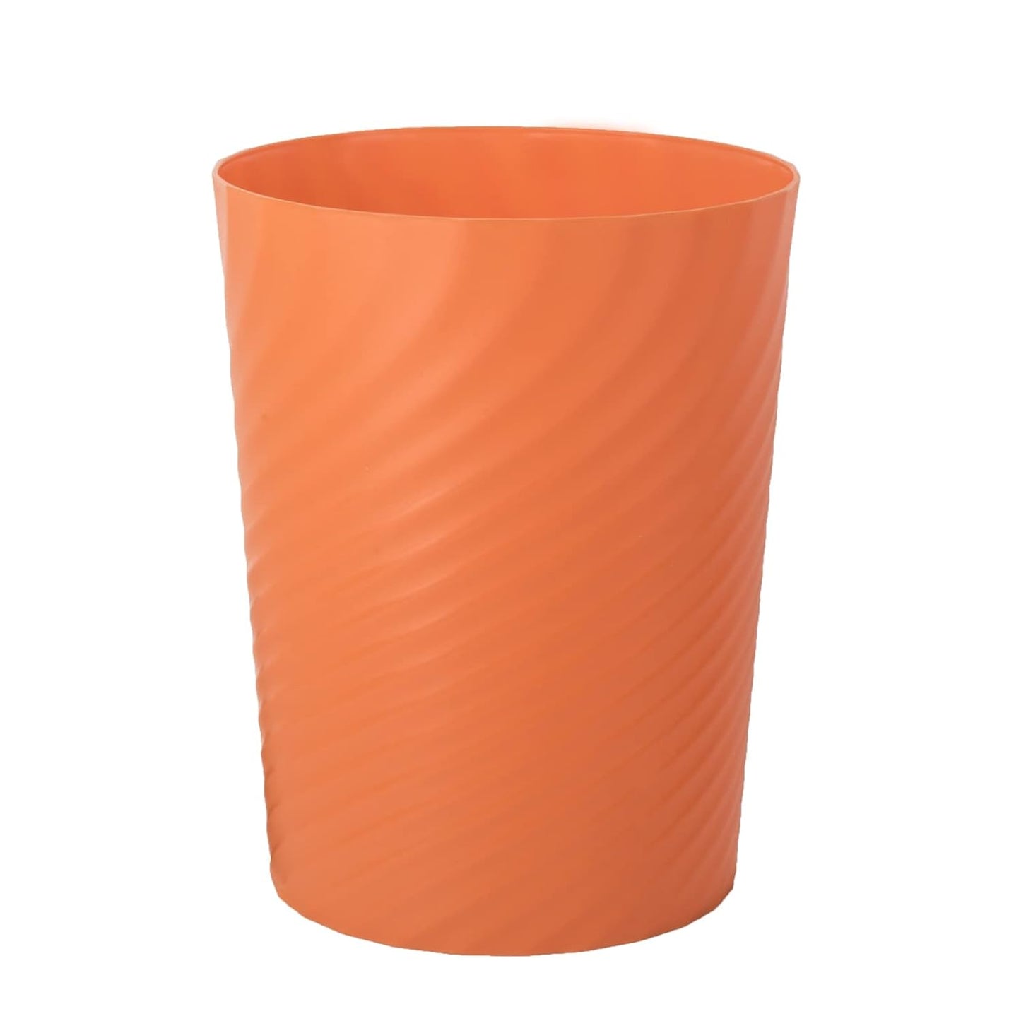 UUJOLY Plastic Trash Can Wastebasket, Garbage Container Basket for Bathrooms, Kitchens, Offices, Kids Rooms (Orange, 1 Pack)