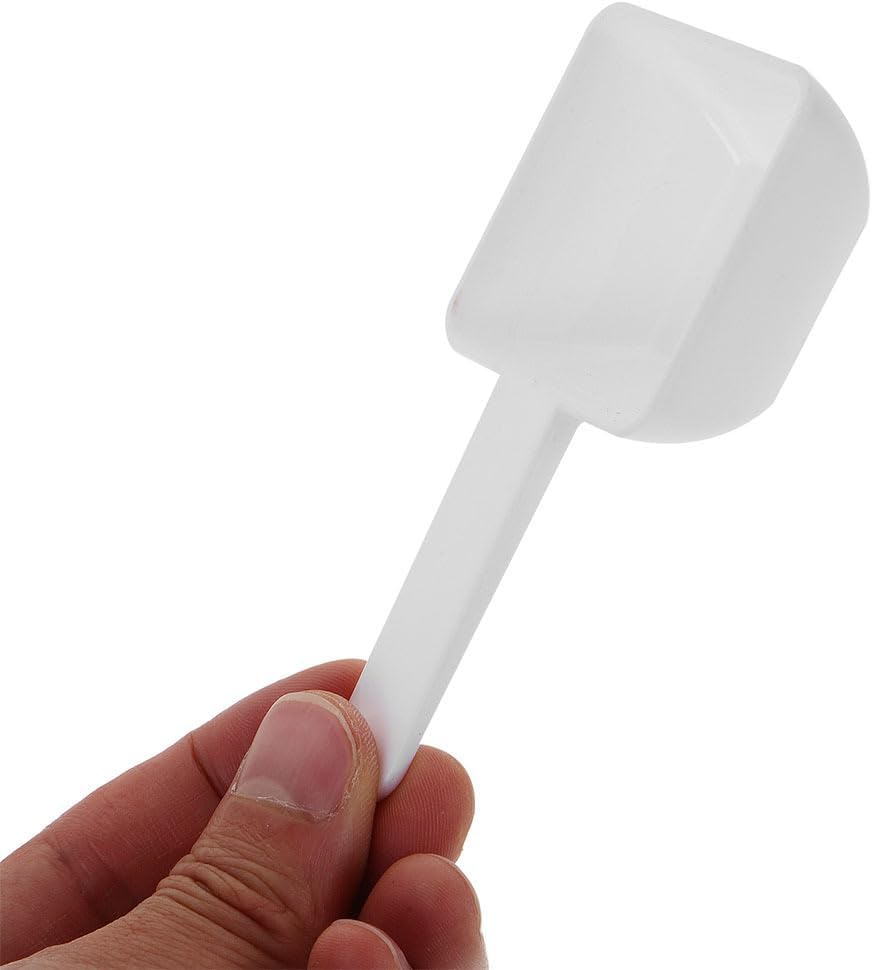 VOSAREA 30pcs Plastic Measuring Spoons Laundry Powder Small Scoops for Home Use Reusable and Portable Scooper for Powders (3.73X1.77X0.98 Inch)