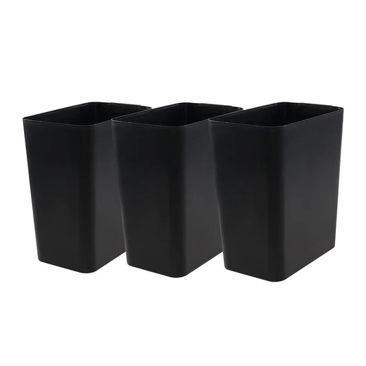Gainhope 3-Pack 4.5 Gallon Plastic Small Trash Can Wastebasket, Black Garbage Container Bin for Under Desk, Office, Bathroom, Living Room, Classroom