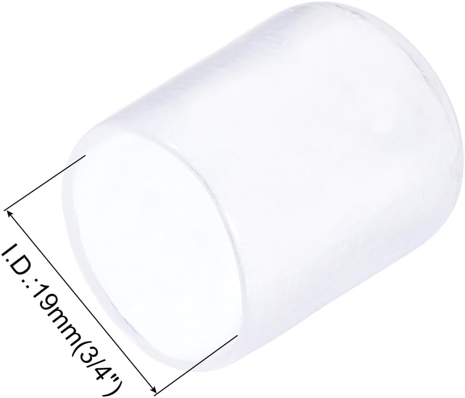 uxcell 20pcs Rubber End Caps 19mm(3/4") ID Vinyl PVC Round Tube Bolt Cap Cover Screw Thread Protectors Clear