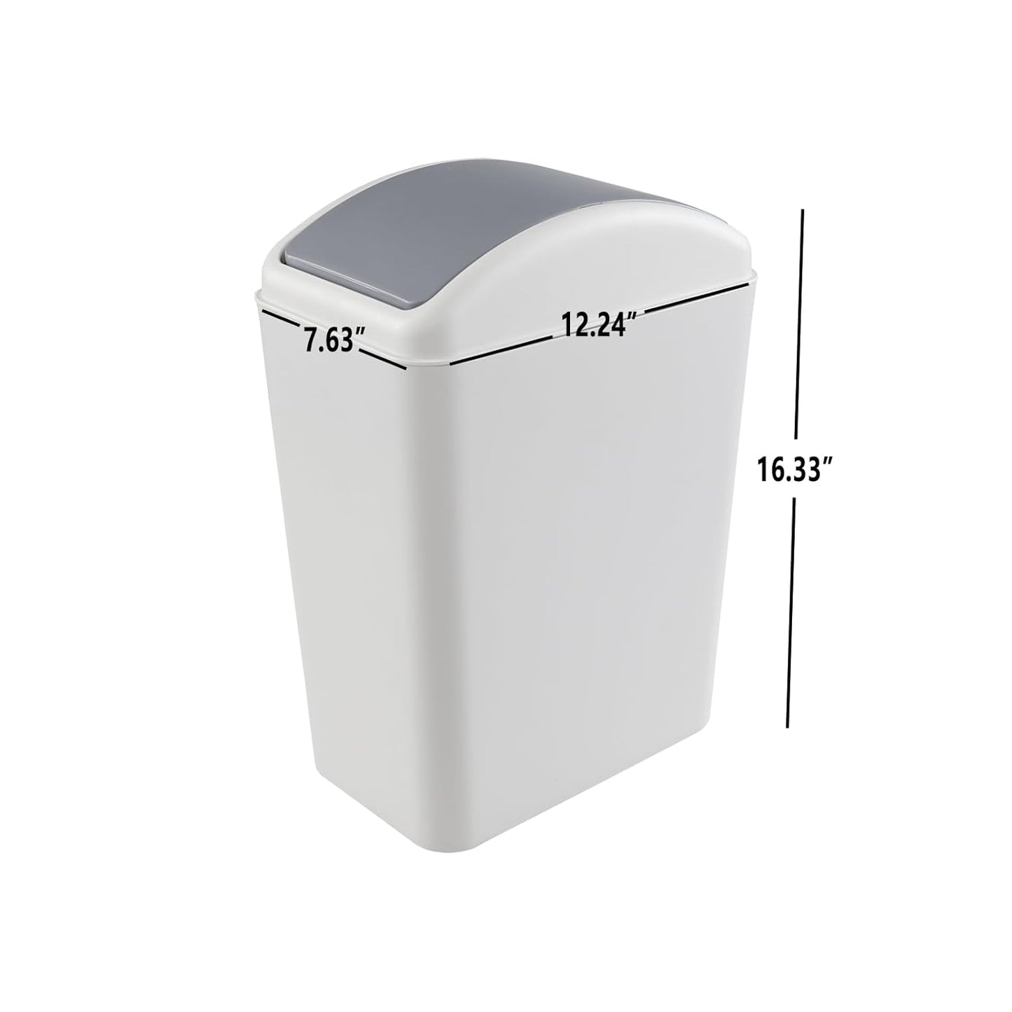4.5 Gallon Swing Top Garbage Can, Plastic Trash Bin with Lid, 3 Pack