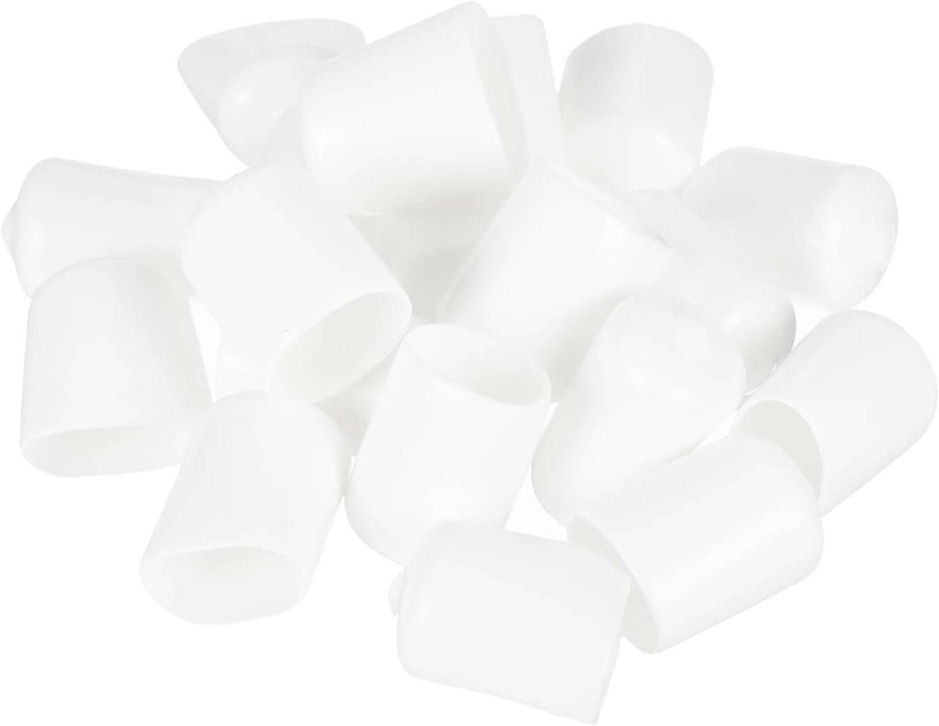 uxcell 20pcs Rubber End Caps 15.5mm ID Vinyl Round Tube Bolt Cap Cover Thread Protectors White