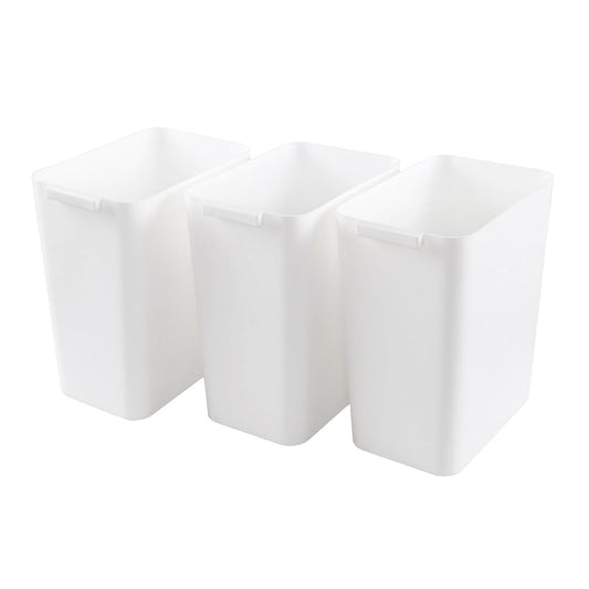 4.5 Gallon Deskside Plastic Wastebasket Rectangular, Open Garbage Container Basket for Office and Home, 3 Packs, White